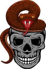 Poster - Skull with snake