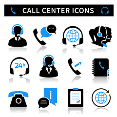 Poster - Call Center Service Icons Set