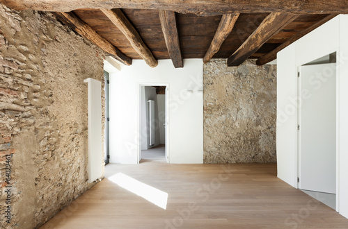 Tapeta ścienna na wymiar beautiful modern loft, empty room with stone walls