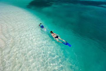 Poster - Mother and son snorkeling