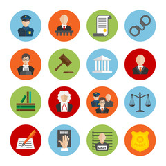 Sticker - Law Flat Icons