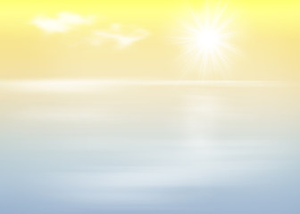 Aufkleber - Beach and sea with sunrise