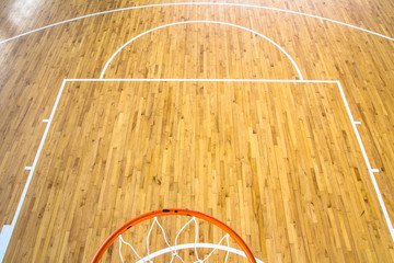 Wall Mural - wooden floor basketball court indoor