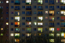 Window Of An Apartment Block At Night