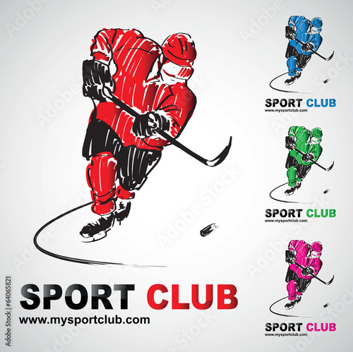 Photo hockey sur glace club joueur hockeyeur logo sport