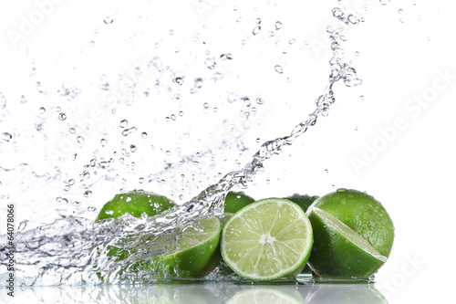 Fotoboard na płycie Limonki z pluskiem wody