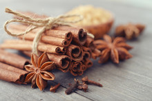Cinnamon Sticks And Star Anise