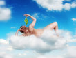 © Nomad_Soul - God man lying in heaven  on the cloud