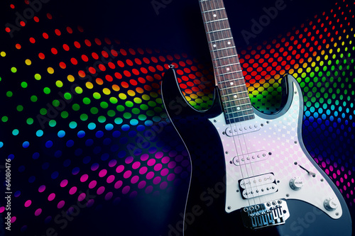 Board z aluminiowym obramowaniem Obraz zbliżenie gitara elektryczna