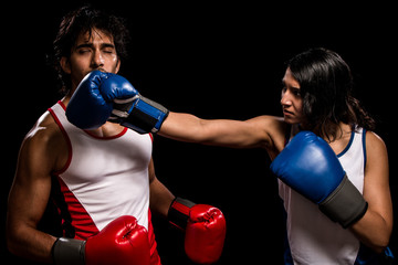 Male and Female Boxers