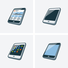 Wall Mural - set of four tablet icons