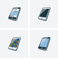 Wall Mural - set of four smartphone icons