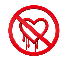 Wall Mural - No Heartbleed Sign