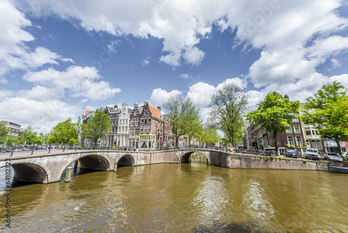 Tapeta ścienna Kanał keizersgracht w amsterdamie, holandia.