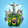 © Zarya Maxim - Brazil, Brazil landmarks, travel and retro suitcase