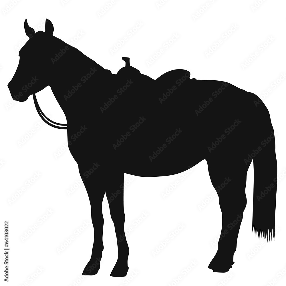 Western Horse Silhouette - obrazy, fototapety, plakaty 