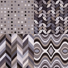 Aufkleber - Set of Vector Retro Seamless Abstract Wavy Backgrounds