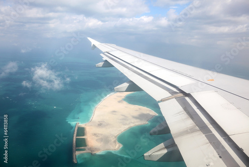 Fotografie, Obraz Aerial view of an artifical Island in the Persian Gulf