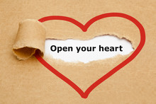 Open Your Heart Torn Paper