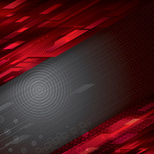 Digital Abstract Red Technology Background.