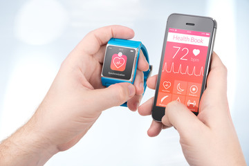 Data synchronization of health book between smartwatch and smartphone