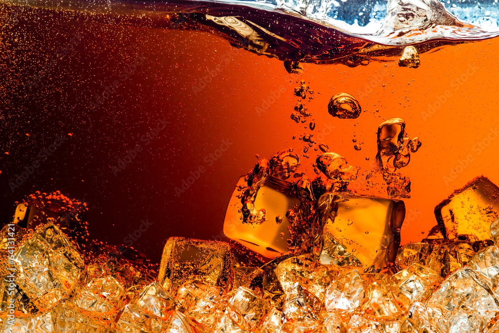 Cola with Ice - obrazy, fototapety, plakaty 