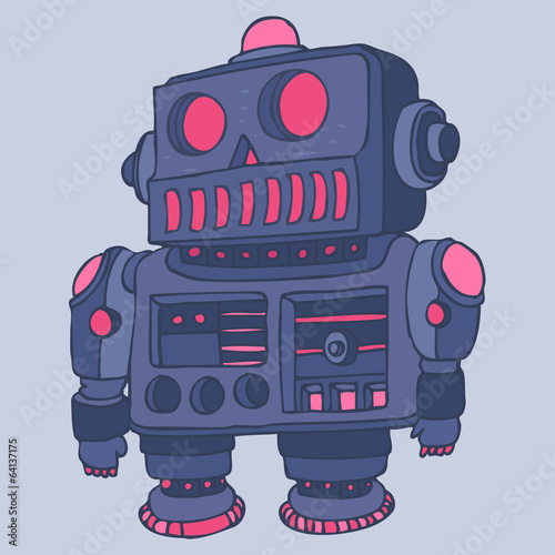 Obraz na płótnie canvas Wektor robotów, ikona zabawka robot i ilustracji