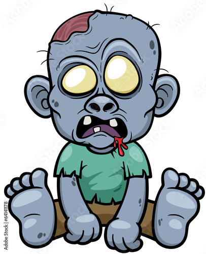 Plakat na papierze fotorealistycznym Ilustracja wektorowa kreskówka zombie