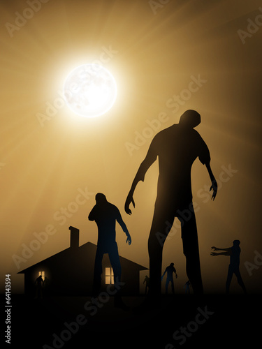 Plakat na papierze fotorealistycznym Ilustracja wektorowa zombie