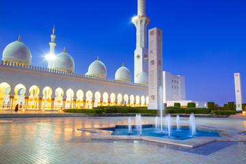 Wall Mural - Grand Mosque in Abu Dhabi at night, United Arab Emirates