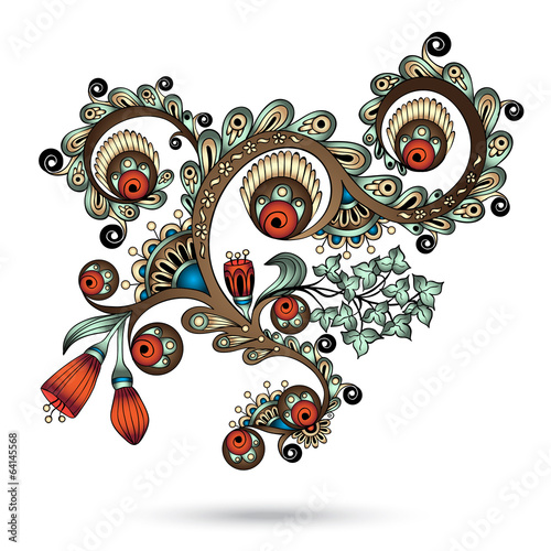 Board z aluminiowym obramowaniem Henna paisley mehndi abstrakcyjny element wektora.