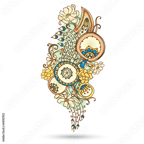 Board z aluminiowym obramowaniem Henna paisley mehndi abstrakcyjny element wektora.