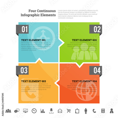 Photographie Quatre éléments d'infographie continue