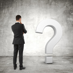 Wall Mural - businessman and question mark