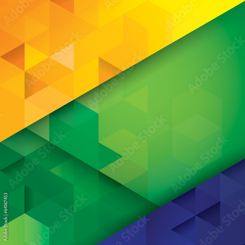 Fotografie, Obraz Brazil color geometry vector background.