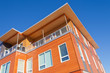 © PiLensPhoto - Modern timber clad condo building exterior detail