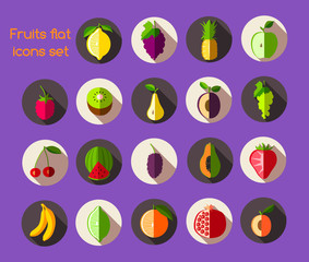 Sticker - Fruits icons flat