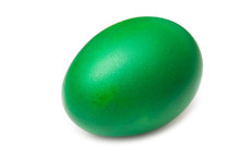 Green Easter Egg Isolated On White