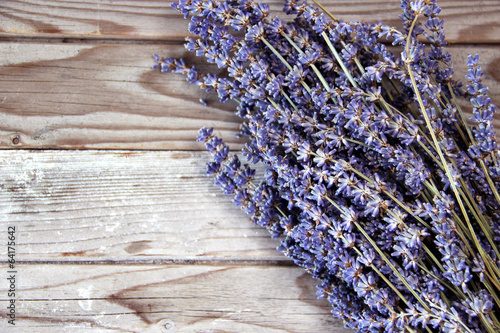 Naklejka - mata magnetyczna na lodówkę Lavender flowers on the wooden background