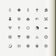 Set of vector icons. Religion, spirituality, occultism.