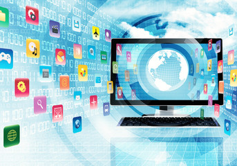 Wall Mural - internet and application