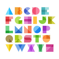 Sticker - Geometric shapes alphabet letters