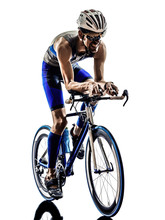 Man Triathlon Iron Man Athlete Cyclists Bicycling