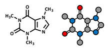 Caffeine Stimulant Molecule. Present In Coffee, Tea, ...