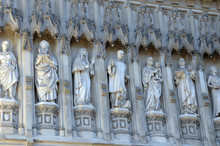 Saints Carved Into Exterior Of Westminster Abbey, London
