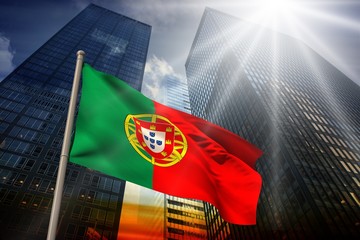 Wall Mural - Composite image of portugal national flag