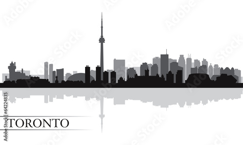 Toronto city skyline silhouette background Canvas Print