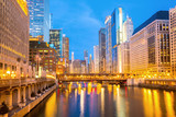 Fototapeta Mosty linowy / wiszący - Chicago downtown