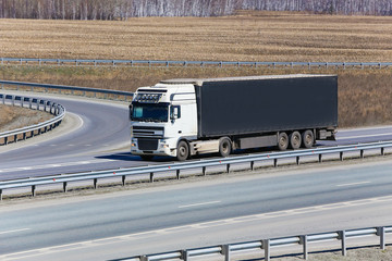 truck goes on a highway