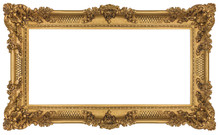 Golden Frame Isolated On White Background
